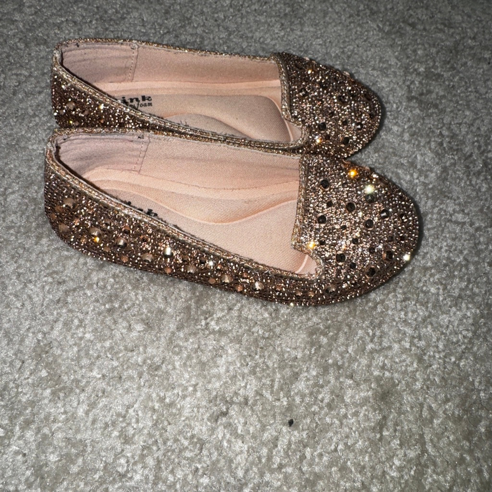 Toddle girls Sparkle Memory Foam Flats Size 9 - Picture 3 of 6